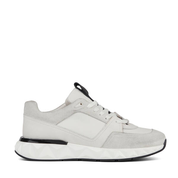 Beyaz Hakiki Deri Erkek Sneaker - E26I1AY57599-W25 - 1