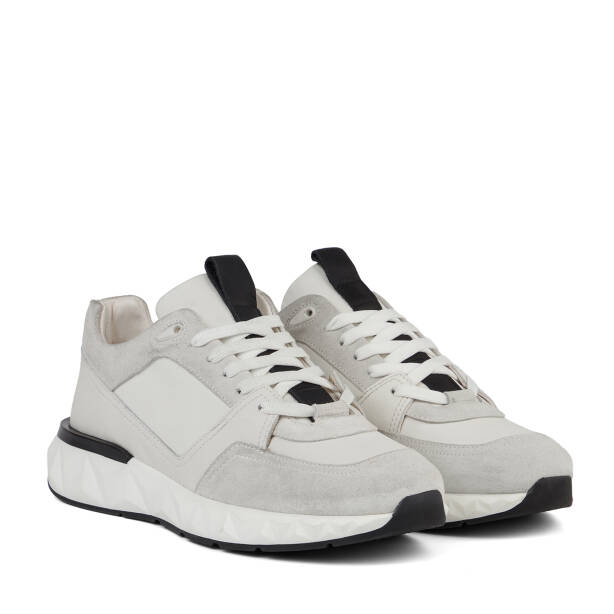 Beyaz Hakiki Deri Erkek Sneaker - E26I1AY57599-W25 - 2