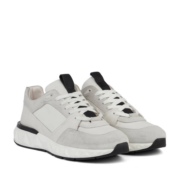 Beyaz Hakiki Deri Erkek Sneaker - E26I1AY57599-W25 - 2