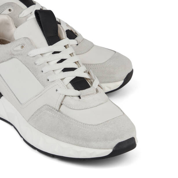 Beyaz Hakiki Deri Erkek Sneaker - E26I1AY57599-W25 - 3