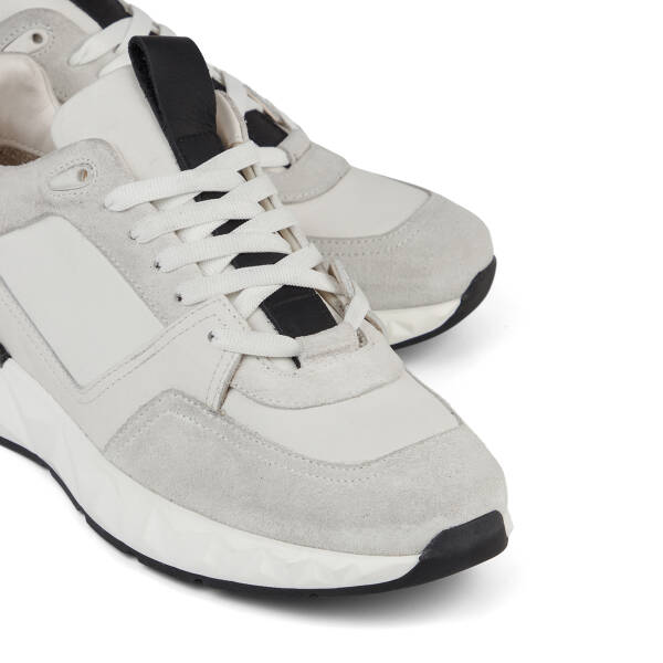 Beyaz Hakiki Deri Erkek Sneaker - E26I1AY57599-W25 - 3