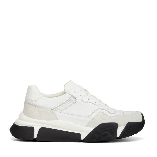 Beyaz Hakiki Deri Erkek Sneaker - E26I1AY57600-W25 