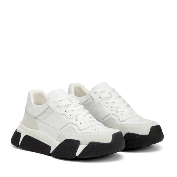 Beyaz Hakiki Deri Erkek Sneaker - E26I1AY57600-W25 - 2