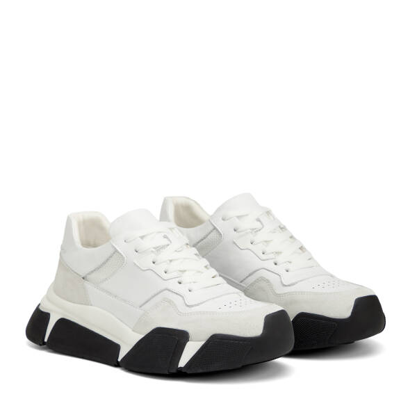 Beyaz Hakiki Deri Erkek Sneaker - E26I1AY57600-W25 - 2