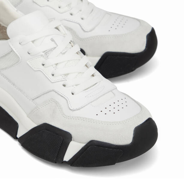 Beyaz Hakiki Deri Erkek Sneaker - E26I1AY57600-W25 - 3
