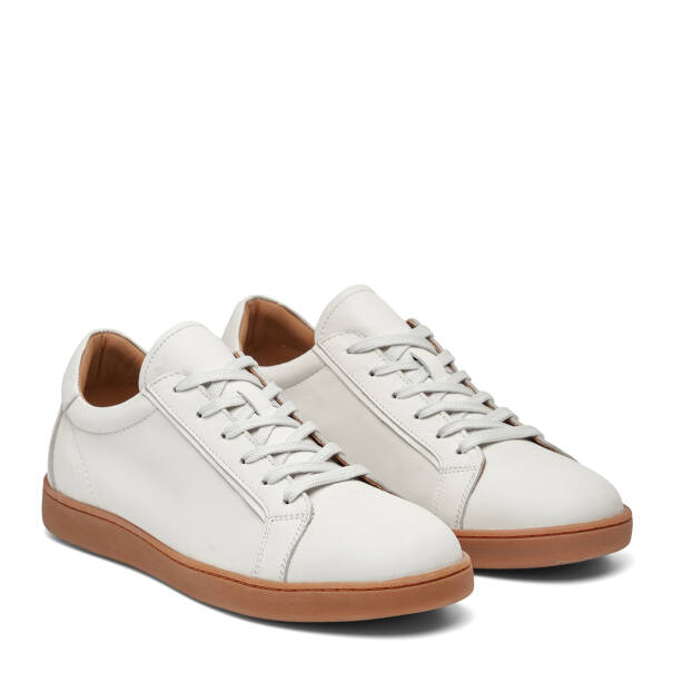 Beyaz Hakiki Deri Erkek Sneaker - E26I1AY57621-A26 - 2