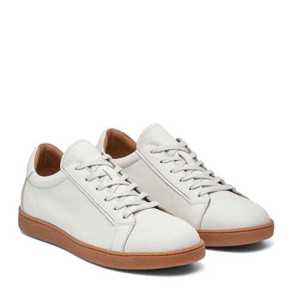 Beyaz Hakiki Deri Erkek Sneaker - E26I1AY57621-A26 - 2