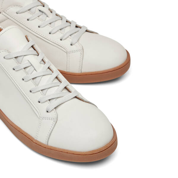 Beyaz Hakiki Deri Erkek Sneaker - E26I1AY57621-A26 - 3