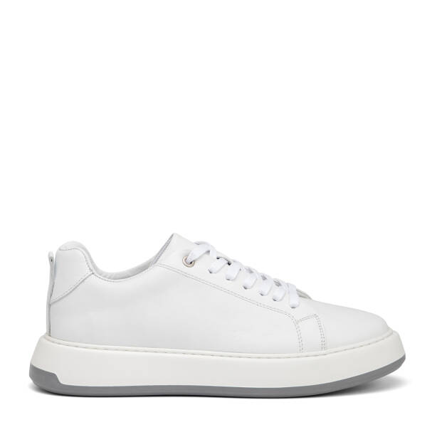 Beyaz Hakiki Deri Erkek Sneaker - E26I1AY57627-A26 - Tergan