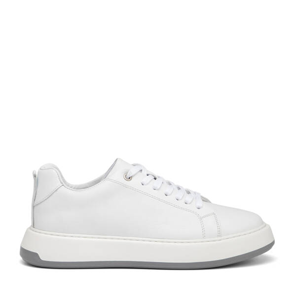 Beyaz Hakiki Deri Erkek Sneaker - E26I1AY57627-A26 - 1