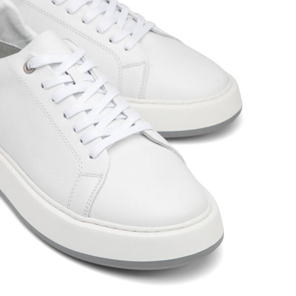 Beyaz Hakiki Deri Erkek Sneaker - E26I1AY57627-A26 - 3