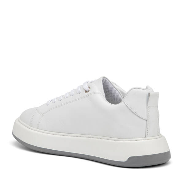 Beyaz Hakiki Deri Erkek Sneaker - E26I1AY57627-A26 - 4