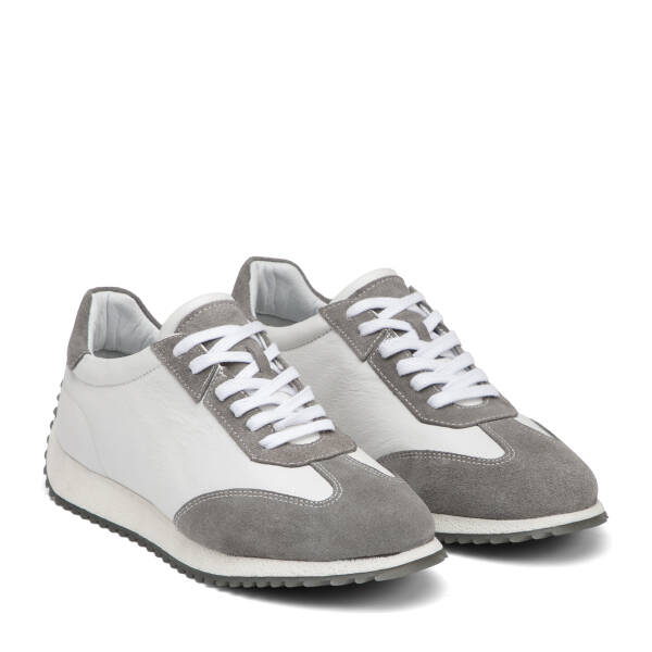 Beyaz Hakiki Deri Erkek Sneaker - E26I1AY57632-A26 - 2