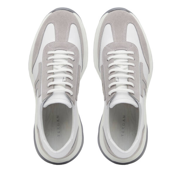 Beyaz Hakiki Deri Erkek Sneaker - E26I1AY57648-W25 - 5