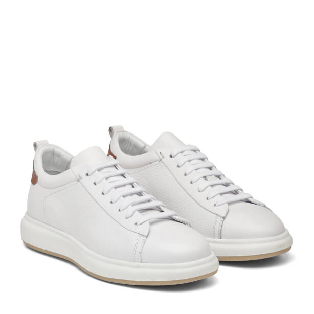 Beyaz Hakiki Deri Erkek Sneaker - E26I1AY57692-B69 - 2