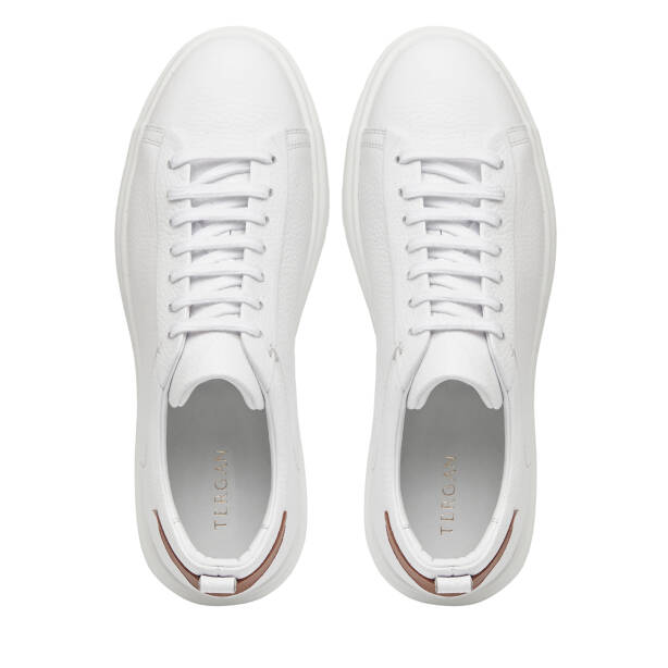 Beyaz Hakiki Deri Erkek Sneaker - E26I1AY57692-B69 - 5