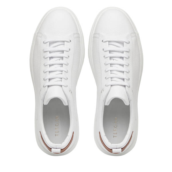 Beyaz Hakiki Deri Erkek Sneaker - E26I1AY57692-B69 - 5