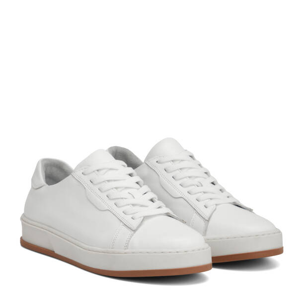 Beyaz Hakiki Deri Erkek Sneaker - E26I1AY57708-A26 - 2