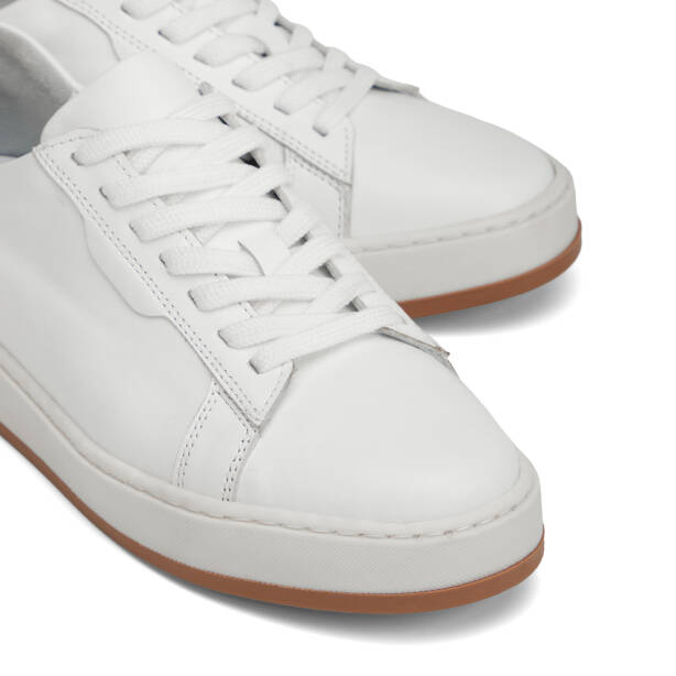 Beyaz Hakiki Deri Erkek Sneaker - E26I1AY57708-A26 - 3