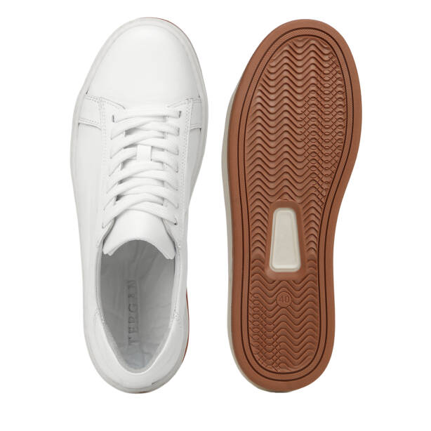 Beyaz Hakiki Deri Erkek Sneaker - E26I1AY57708-A26 - 6
