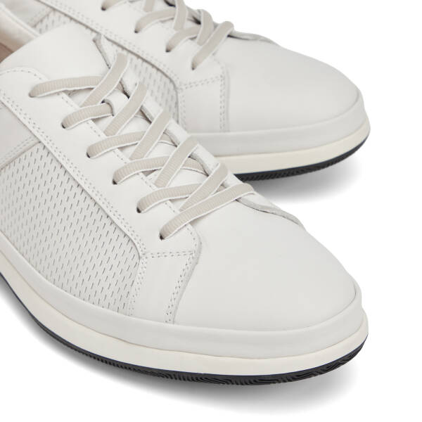 Beyaz Hakiki Deri Erkek Sneaker - E26I1AY57726-N3O - 3