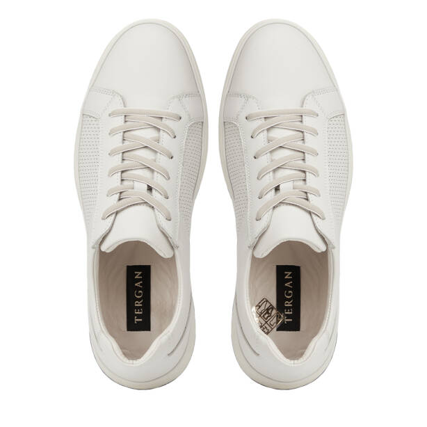 Beyaz Hakiki Deri Erkek Sneaker - E26I1AY57726-N3O - 5