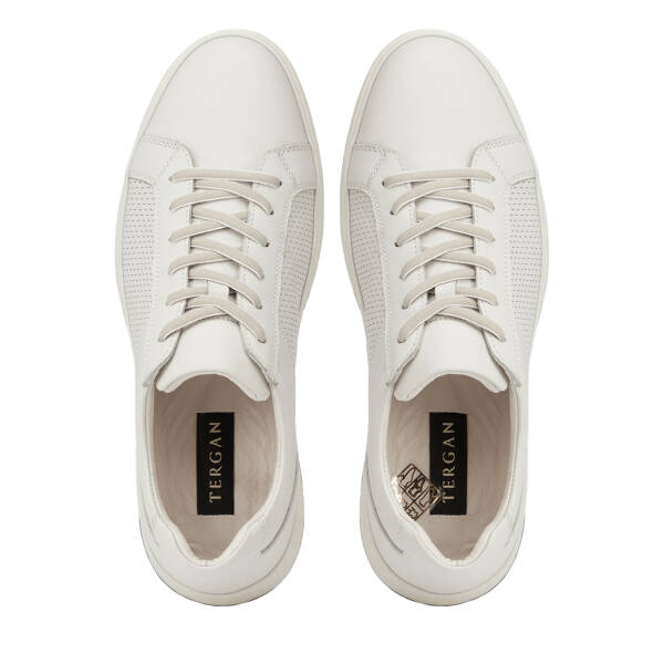 Beyaz Hakiki Deri Erkek Sneaker - E26I1AY57726-N3O - 5