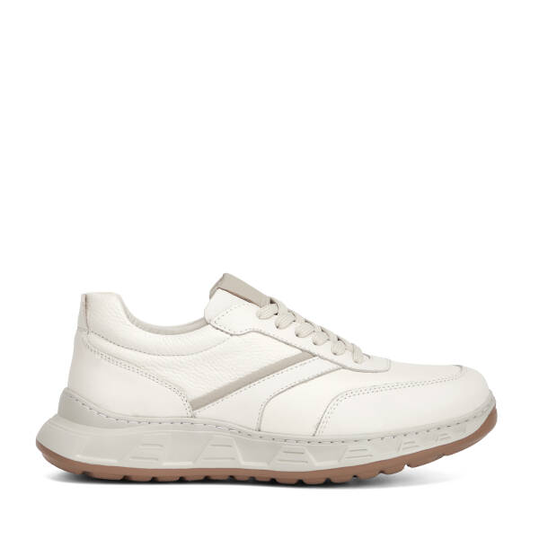 Beyaz Hakiki Deri Erkek Sneaker - E26I1AY57729-A26 - 1