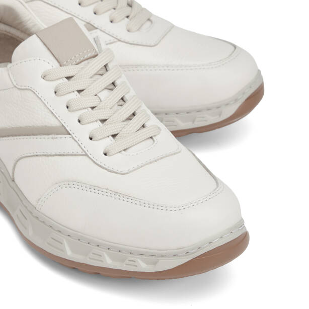 Beyaz Hakiki Deri Erkek Sneaker - E26I1AY57729-A26 - 3