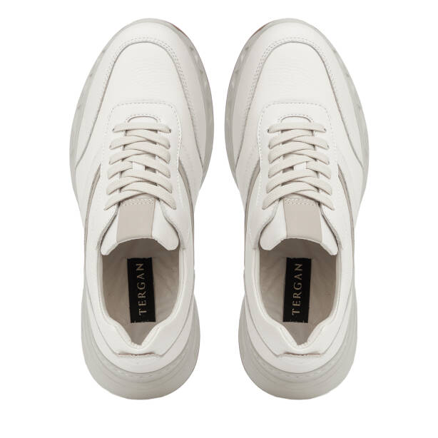 Beyaz Hakiki Deri Erkek Sneaker - E26I1AY57729-A26 - 5