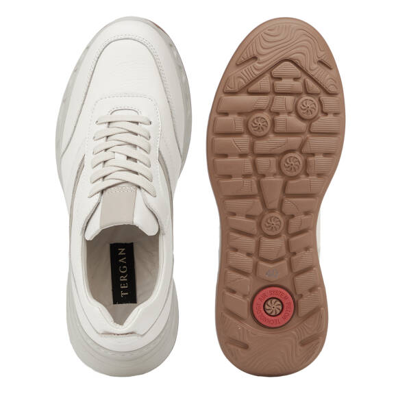 Beyaz Hakiki Deri Erkek Sneaker - E26I1AY57729-A26 - 6
