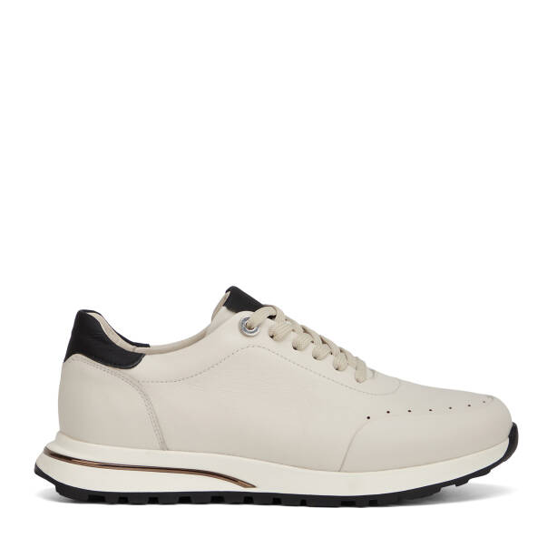Beyaz Hakiki Deri Erkek Sneaker - E26I1AY57731-N3O - 1