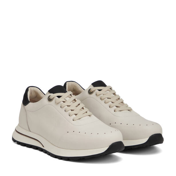 Beyaz Hakiki Deri Erkek Sneaker - E26I1AY57731-N3O - 2