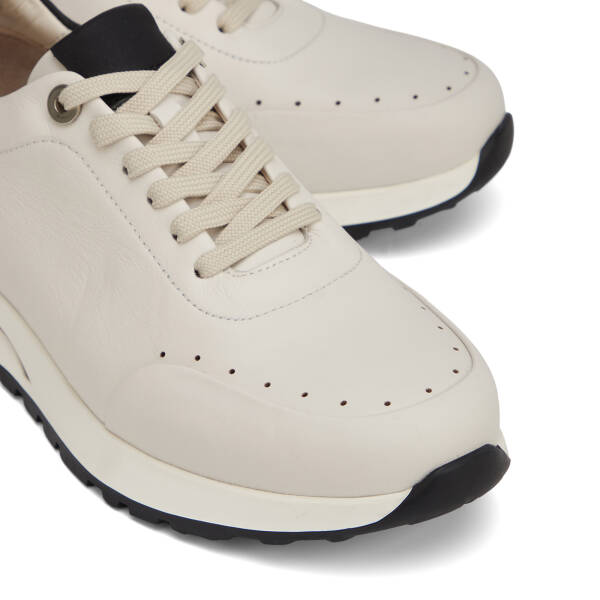 Beyaz Hakiki Deri Erkek Sneaker - E26I1AY57731-N3O - 3