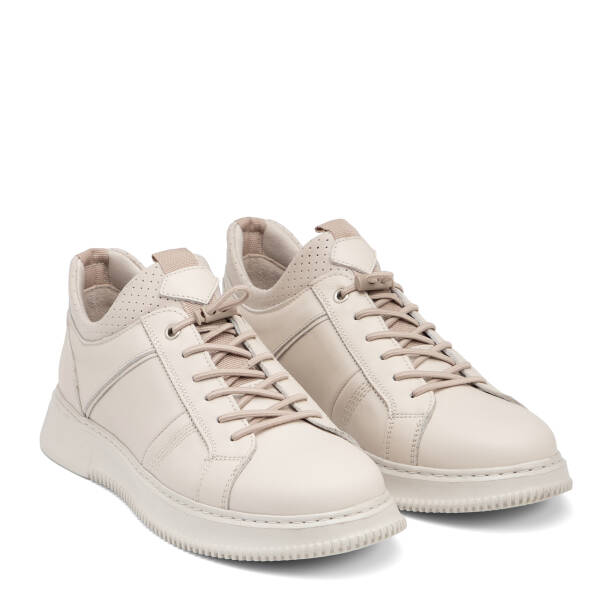 Beyaz Hakiki Deri Erkek Sneaker - E26I1AY57734-N3O - 2
