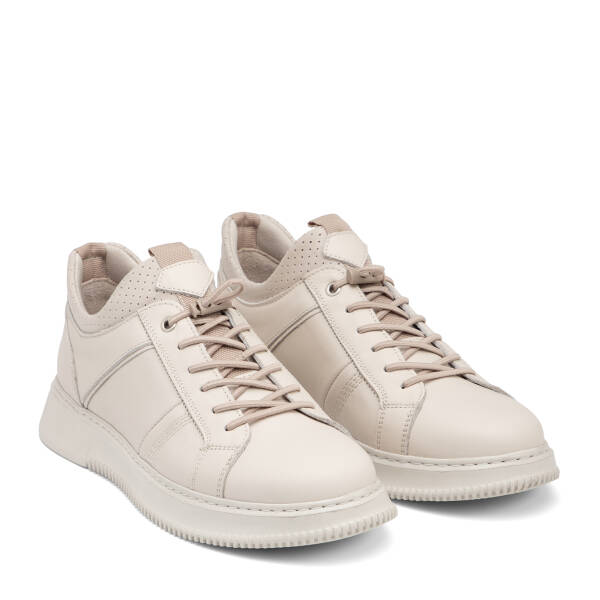 Beyaz Hakiki Deri Erkek Sneaker - E26I1AY57734-N3O - 2