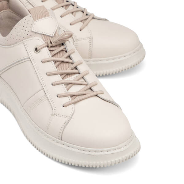 Beyaz Hakiki Deri Erkek Sneaker - E26I1AY57734-N3O - 3