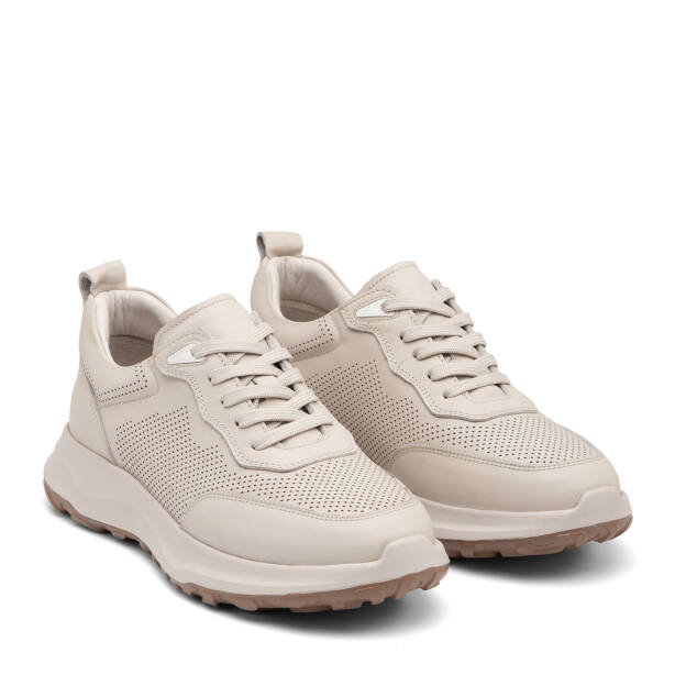 Beyaz Hakiki Deri Erkek Sneaker - E26I1AY57735-N3O - 2