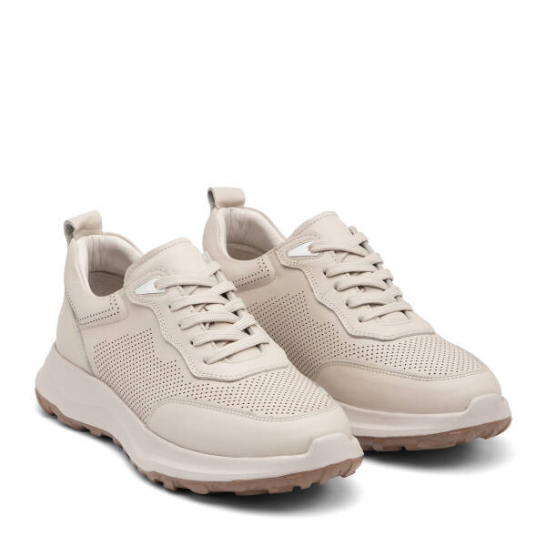 Beyaz Hakiki Deri Erkek Sneaker - E26I1AY57735-N3O - 2