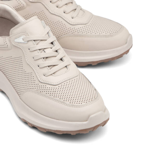 Beyaz Hakiki Deri Erkek Sneaker - E26I1AY57735-N3O - 3