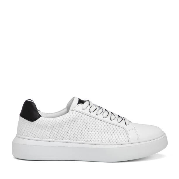 Beyaz Hakiki Deri Erkek Sneaker - E26I1AY57736-A26 - Tergan