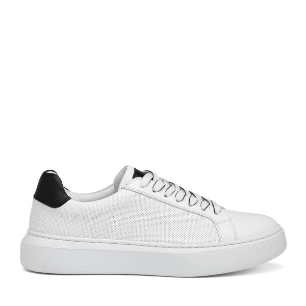 Beyaz Hakiki Deri Erkek Sneaker - E26I1AY57736-A26 - 1