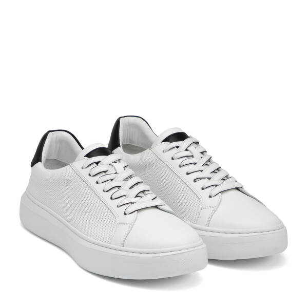 Beyaz Hakiki Deri Erkek Sneaker - E26I1AY57736-A26 - 2
