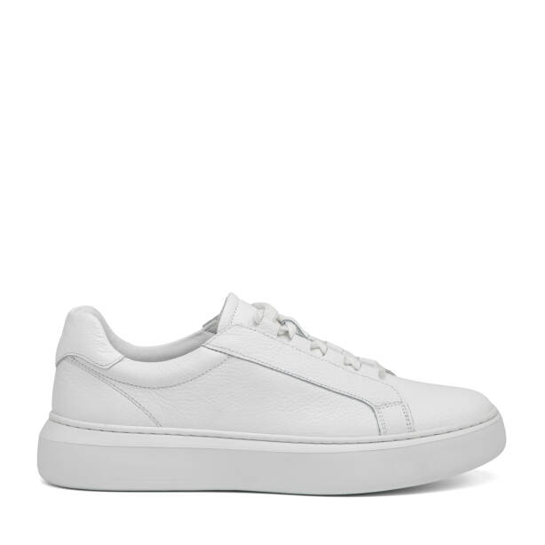 Beyaz Hakiki Deri Erkek Sneaker - E26I1AY57737-B69 - Tergan