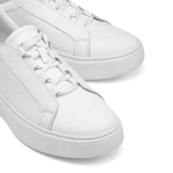 Beyaz Hakiki Deri Erkek Sneaker - E26I1AY57737-B69 - 3