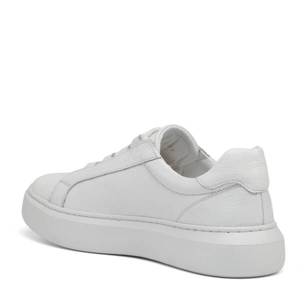 Beyaz Hakiki Deri Erkek Sneaker - E26I1AY57737-B69 - Tergan
