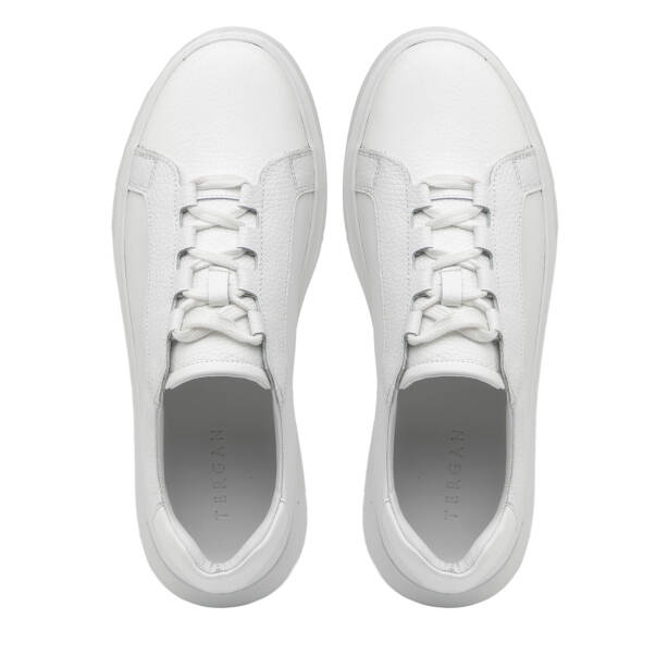Beyaz Hakiki Deri Erkek Sneaker - E26I1AY57737-B69 - Tergan