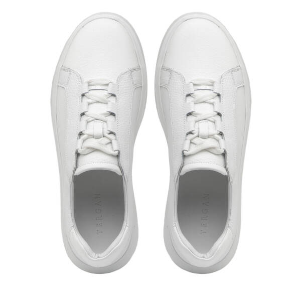Beyaz Hakiki Deri Erkek Sneaker - E26I1AY57737-B69 - 5