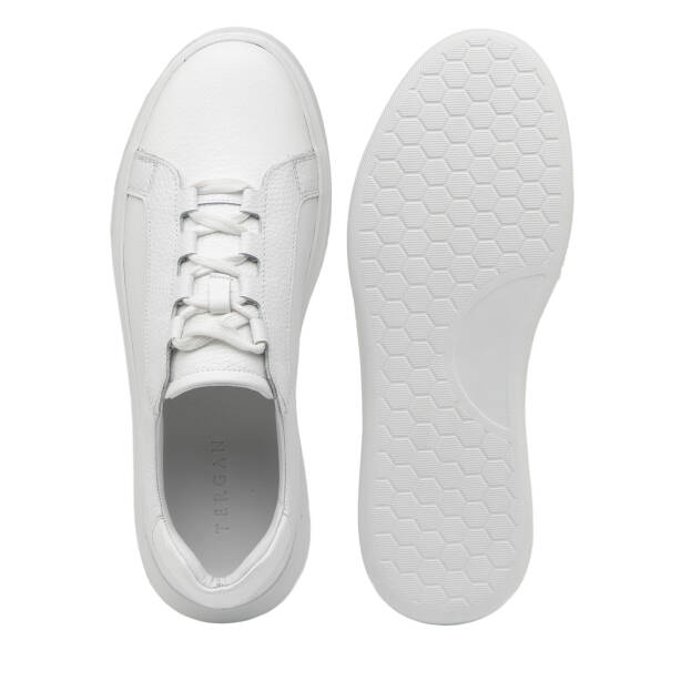 Beyaz Hakiki Deri Erkek Sneaker - E26I1AY57737-B69 - Tergan
