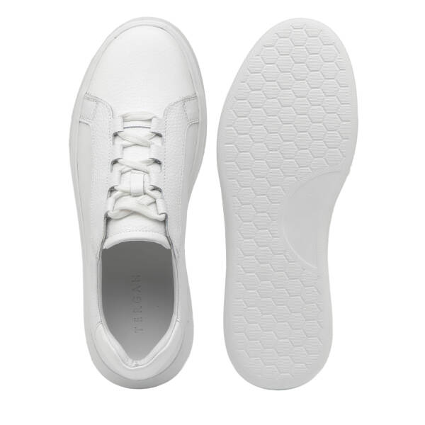 Beyaz Hakiki Deri Erkek Sneaker - E26I1AY57737-B69 - 6